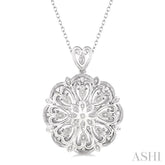 1/20 Ctw Snowflake Single Cut Diamond Fashion Pendant with Chain in Sterling Silver