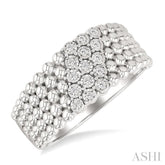 1/10 Ctw Bold Ball Bead and Slanted Single Cut Diamond Fashion Ring in Sterling Silver