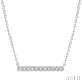 1/8 Ctw Round Cut diamond Petite Bar Necklace in 10K White Gold