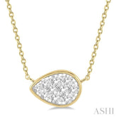 1/3 Ctw Pear Shape Lovebright Diamond Pendant With Chain in 14K Yellow and White Gold