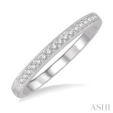 1/8 Ctw Round Cut Diamond Wedding Band in 14K White Gold