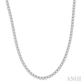 10 Ctw Round Cut Diamond Tennis Necklace in 14K White Gold
