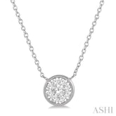 1/4 Ctw Round Shape Lovebright Diamond Pendant With Chain in 14K White Gold