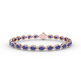 Pear-Shaped Diamond & Sapphire Bracelet