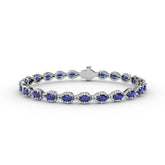Pear-Shaped Diamond & Sapphire Bracelet