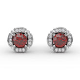 Vintage Channel Setting Stud Earrings
