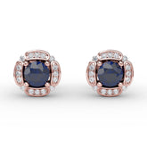 Vintage Channel Setting Stud Earrings