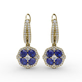 Steal The Spotlight Sapphire and Diamond Cluster Drop Earrings