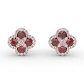 Endless Bliss Ruby and Diamond Cluster Studs