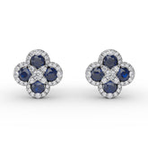 Endless Bliss Sapphire and Diamond Cluster Studs