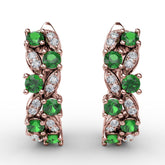 Clustered Emerald and Diamond Earrings