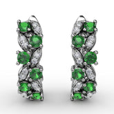 Clustered Emerald and Diamond Earrings