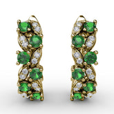 Clustered Emerald and Diamond Earrings