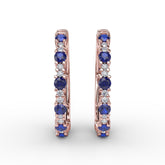 Precious Sapphire and Diamond Hoop Earrings