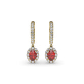 Dazzling Ruby and Diamond Drop Earrings