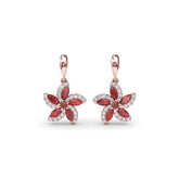Ruby and Diamond Catalina Drop Earrings