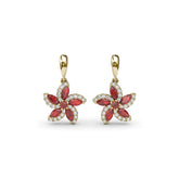 Ruby and Diamond Catalina Drop Earrings