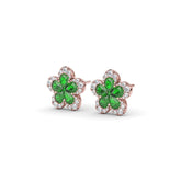 Magnolia Emerald and Diamond Earrings