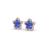 Magnolia Sapphire and Diamond Earrings