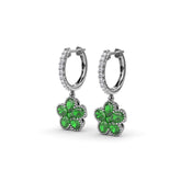 Magnolia Emerald Huggie Hoops