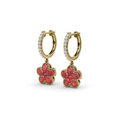 Magnolia Ruby Huggie Hoops