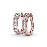 Bar-Set Baguette Diamond Hoops
