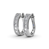 Bar-Set Baguette Diamond Hoops