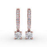 Single Diamond Drop Earrings
