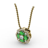 Love in Bloom Emerald and Diamond Pendant