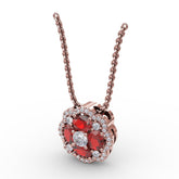 Love in Bloom Ruby and Diamond Pendant