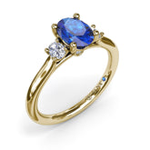 Three Stone Sapphire and Diamond Ring