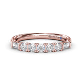 Round and Tapered Baguette Diamond Wedding Band