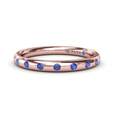 Flush Sapphire Wedding Band