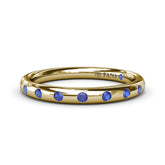 Flush Sapphire Wedding Band