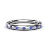Flush Sapphire Wedding Band