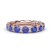 Round Sapphire and Diamond Eternity Band