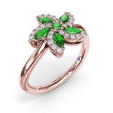 Emerald and Diamond Catalina Ring
