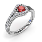 Split Ruby and Diamond Wrap Ring