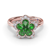 Emerald Magnolia Ring