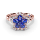 Sapphire Magnolia Ring