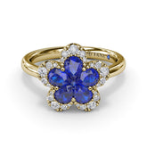 Sapphire Magnolia Ring