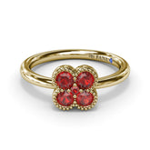 Magnolia Milgrain Ruby Ring