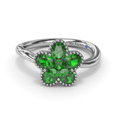 Magnolia Wave Emerald Ring