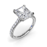 Classic Radiant Solitaire With Hidden Halo