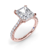 Classic Radiant Solitaire With Hidden Halo