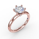 Classic Six-Prong Round Diamond Solitaire Engagement Ring
