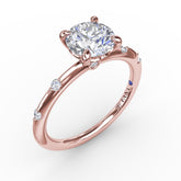 Modern Raindrop Diamond Engagement Ring