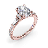 Modern Twist Three Stone Engagement Ring