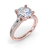 Two-Toned Split Shank Diamond Engagement Ring