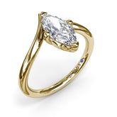 V-Shape Marquise Engagement Ring